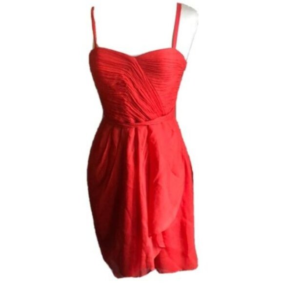 J. Crew Dresses & Skirts - J Crew Dress Silk Chiffon Red Coral Size 6